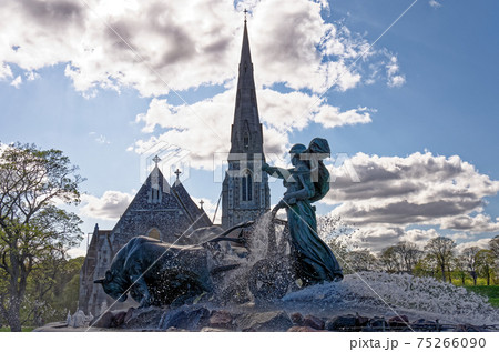 The Gefion Fountain and St Alban's Church - Copenhagen - Denmark The Gefion Fountain and St Alban's Church - Copenhagen - Denmark 75266090