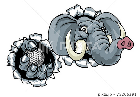 Elephant Golf Ball Sports Animal Mascot 75266391