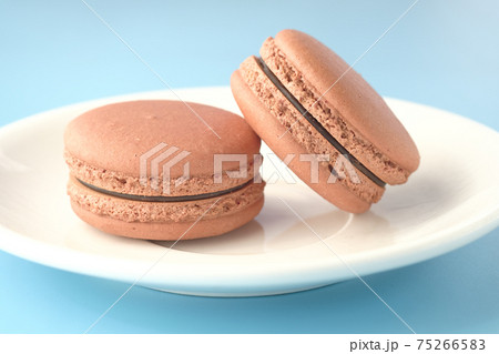 Close up of macaroon in a bowl. 75266583