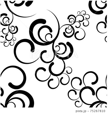Curlicues in cartoon style on light background. Vector design template. Modern trendy seamless 75267810