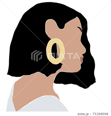 Abstract Woman with Earring Print , Brunette Girl Wall Art, Abstract Woman with Earring Print , Brunette Girl Wall Art, 75268098