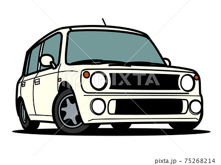 ちょい前軽自動車　白系　自動車イラスト 75268214