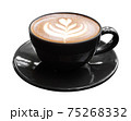 Cup of latte milk foam on white background. 75268332