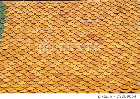 Tile Roof Detail of a red clay tile roof. Tile Roof Detail of a red clay tile roof. 75269054