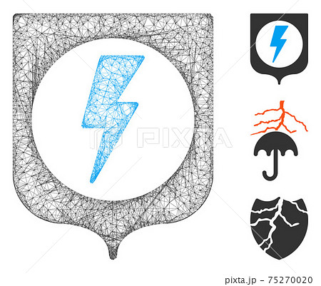 Electric Protection Polygonal Web Vector Mesh Illustration 75270020
