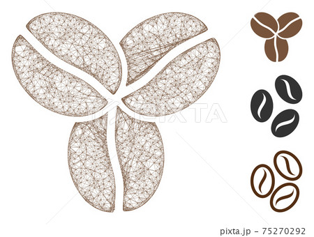 Coffee Beans Polygonal Web Vector Mesh Illustration Coffee Beans Polygonal Web Vector Mesh Illustration 75270292
