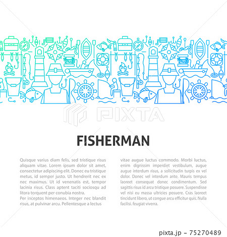 Fisherman Line Template 75270489