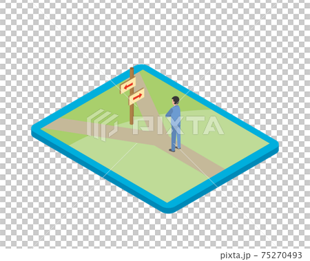 ターニングポイントで悩む男性 75270493