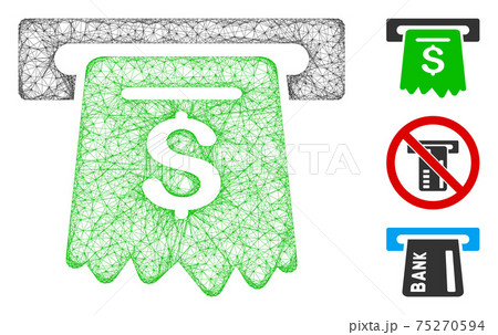 ATM Polygonal Web Vector Mesh Illustration 75270594
