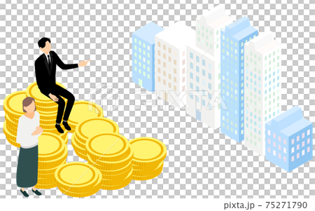 Men and women trying to buy an apartment, isometric Men and women trying to buy an apartment, isometric 75271790