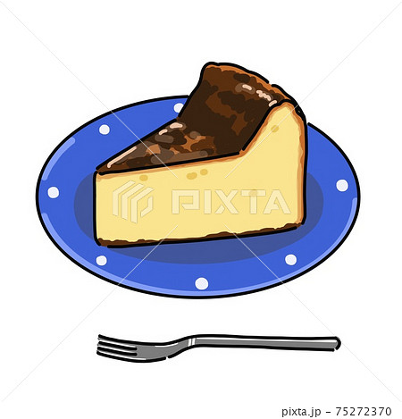 バスクチーズケーキのイラスト素材
