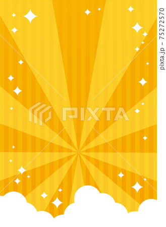背景イメージ素材6 バナー640_930_広告_集中線_雲 イエロー_キラキラ_縦 ストライプ 75272570