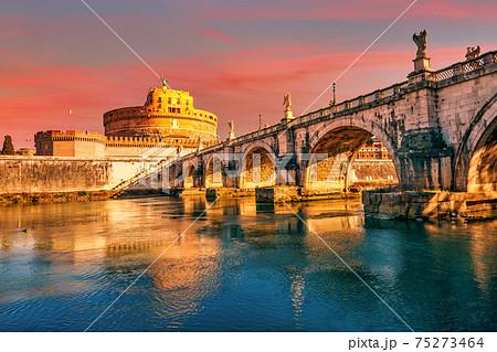 Sant'Angelo fortress at sunrise, Rome 75273464