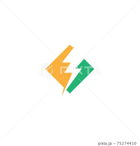 Power symbol lightning icon logo design vector 75274410