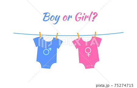 Baby boy and girl bodysuits with gender signs - Stock Illustration  [75274715] - PIXTA