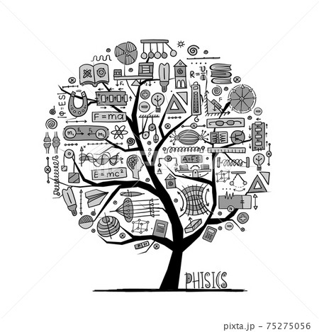 Physics Concept Tree for your design. Icons, sign and symbols. 75275056