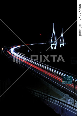 三陸自動車道気仙沼港インター付近の夜景 三陸自動車道気仙沼港インター付近の夜景 75275460