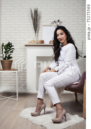 young asian woman in medical office smiling cheerful, lifestyle people concept 75275569