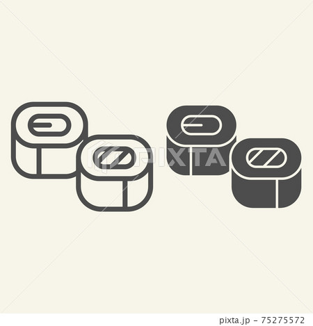 Sushi line and glyph icon. Asian cuisine vector illustration isolated on white. Seafood outline style design, designed for web and app. Eps 10. 75275572