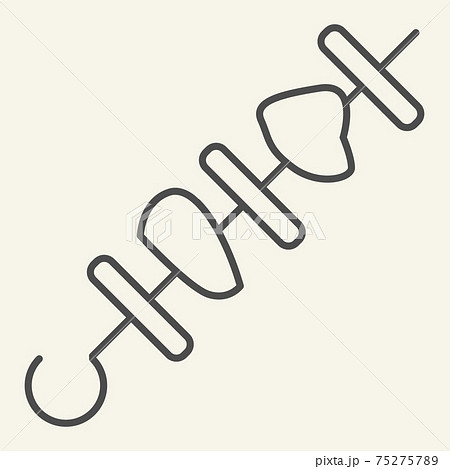 Shish kebab thin line icon. Shashlik vector illustration isolated on white. Chicken shish outline style design, designed for web and app. Eps 10. 75275789
