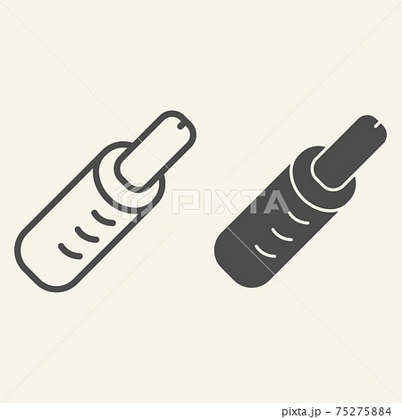 Hot dog line and glyph icon. Fast food vector illustration isolated on white. Hot sausage outline style design, designed for web and app. Eps 10. 75275884