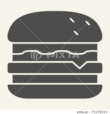 Burger solid icon. Hamburger vector illustration isolated on white. Sandwich glyph style design, designed for web and app. Eps 10. 75276014
