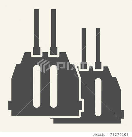 Double barreled gun solid icon. Ammunition vector illustration isolated on white. Weapon glyph style design, designed for web and app. Eps 10. 75276105