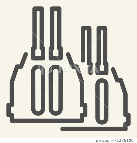 Double barreled gun line icon. Ammunition vector illustration isolated on white. Weapon outline style design, designed for web and app. Eps 10. Double barreled gun line icon. Ammunition vector illustration isolated on white. Weapon outline style design, designed for web and app. Eps 10. 75276106