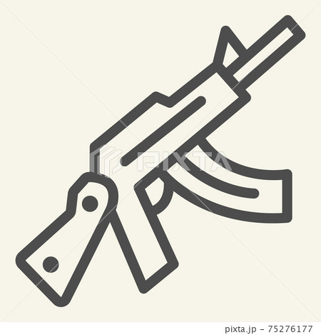 Kalashnikov assault rifle line icon. Automatic gun vector illustration isolated on white. Weapon outline style design, designed for web and app. Eps 10. 75276177