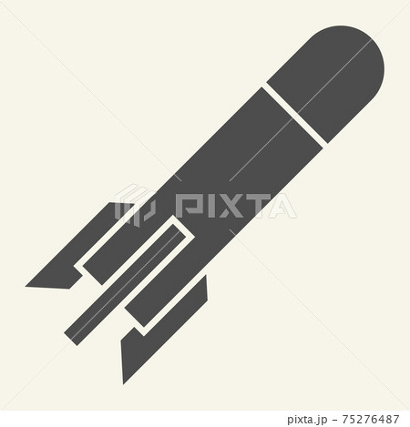 Missile solid icon. Rocket vector illustration isolated on white. Launch glyph style design, designed for web and app. Eps 10. 75276487