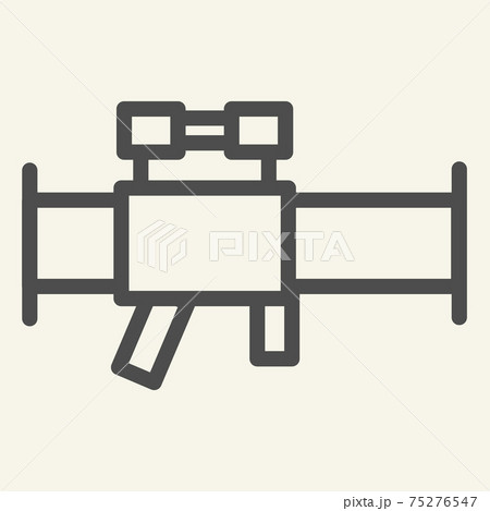 Bazooka Line Icon Rocket Launcher Vector のイラスト素材