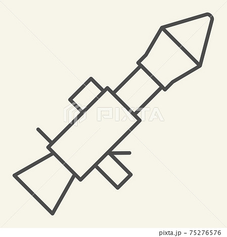 Flare-gun thin line icon. Firearm vector illustration isolated on white. Weapon outline style design, designed for web and app. Eps 10. 75276576