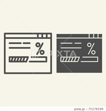 Website loading line and glyph icon. Browser load vector illustration isolated on white. Upload outline style design, designed for web and app. Eps 10. 75276599