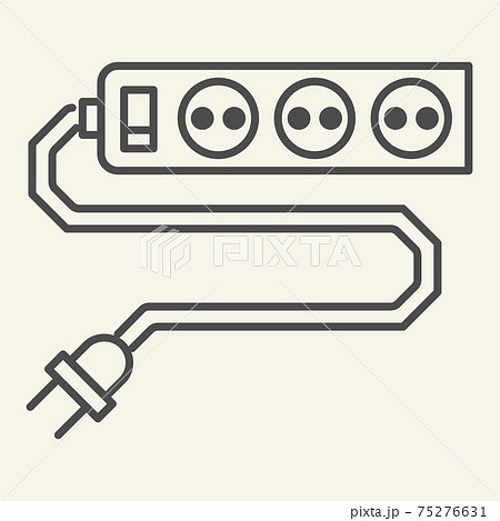 Power socket thin line icon. Sockets vector illustration isolated on white. Outlet outline style design, designed for web and app. Eps 10. 75276631