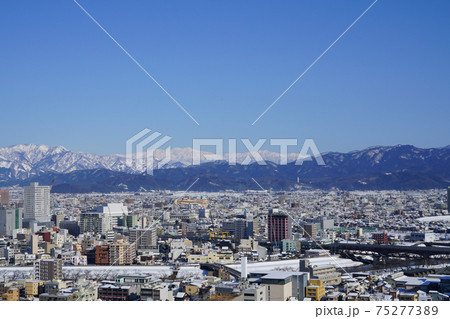 福井市風景【中央、豊島、日の出、白山方面】 福井市風景【中央、豊島、日の出、白山方面】 75277389