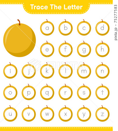 Trace the number. Tracing number with Honey Melon. Educational children game, printable worksheet, vector illustration Trace the number. Tracing number with Honey Melon. Educational children game, printable worksheet, vector illustration 75277583