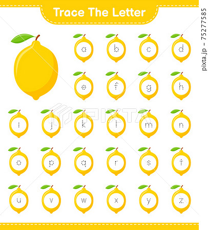 Trace the number. Tracing number with Lemon. Educational children game, printable worksheet, vector illustration Trace the number. Tracing number with Lemon. Educational children game, printable worksheet, vector illustration 75277585