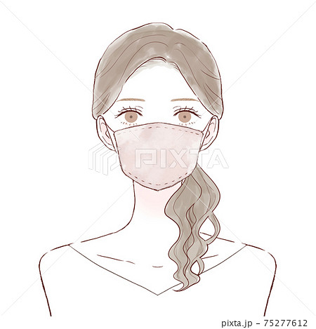 布マスクをしている女性 75277612