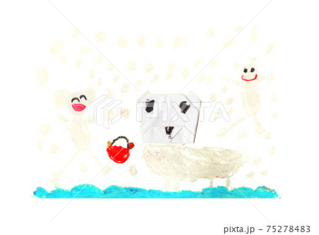 子供が描いた真冬のしろくま 子供が描いた真冬のしろくま 75278483