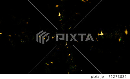 Glowing 3d illustration of bright yellow lights on black background 75278825
