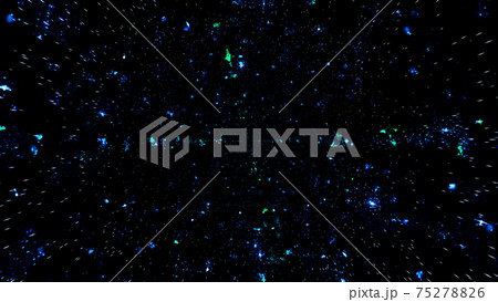 Abstract 3d illustration of blue lights glowing on black background 75278826
