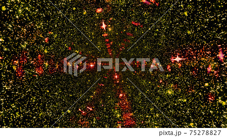 3d illustration of yellow lights against glowing pink corridor 75278827