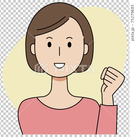ガッツポーズで励ます女性のベクターイラストのイラスト素材 ガッツポーズで励ます女性のベクターイラストのイラスト素材