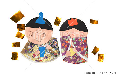 子供の制作したお雛様 子供の制作したお雛様 75280524