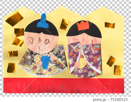 子供が制作したお雛様 75280525