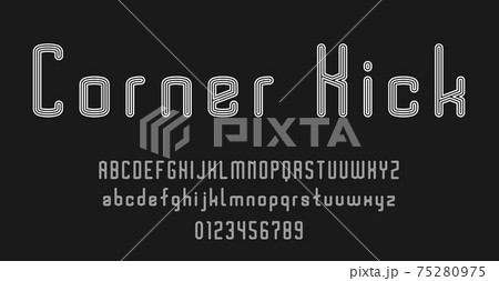 Set of alphabets font letters and numbers 75280975