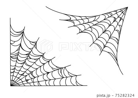 Spider web frame for Halloween designs. Spiderweb corners isolated in white background. Vector illustration Spider web frame for Halloween designs. Spiderweb corners isolated in white background. Vector illustration 75282324