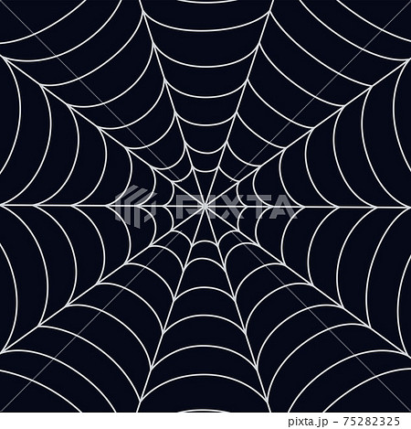 Spider web background for Halloween. Halloween dark symmetrical wallpaper. Vector illustration 75282325