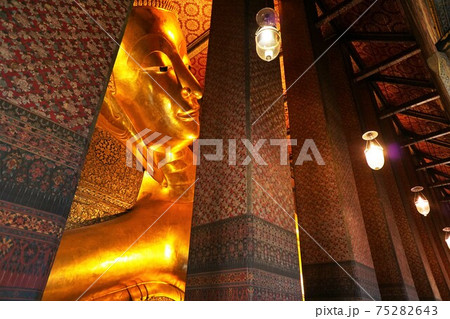 Reclining Buddha Statue of Wat Pho in Bangkok Reclining Buddha Statue of Wat Pho in Bangkok 75282643