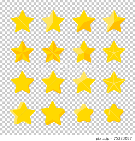 色々な星の素材セット シンプル 75283097